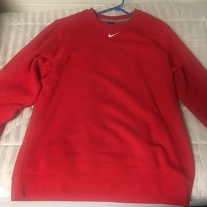 Red Crew Neck Nike Hoodie